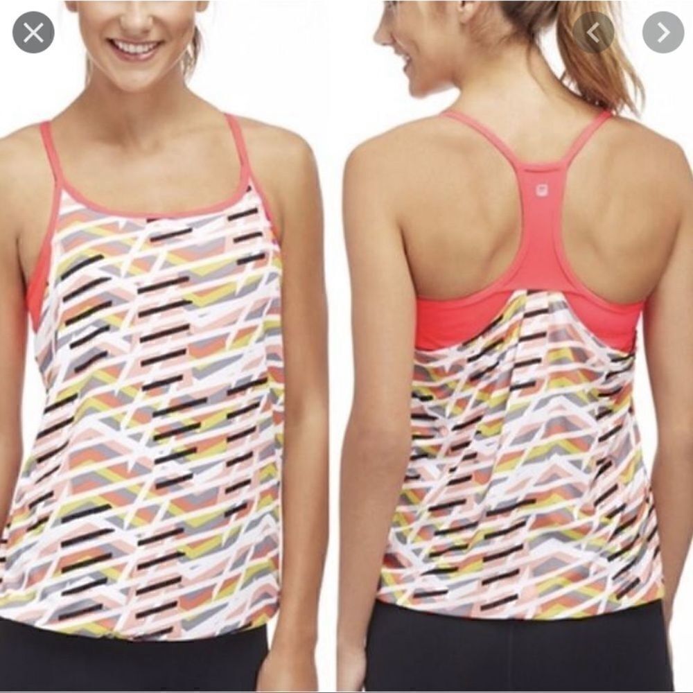 Fabletics Norwalk Athletic 2 in 1 Pink Tank S